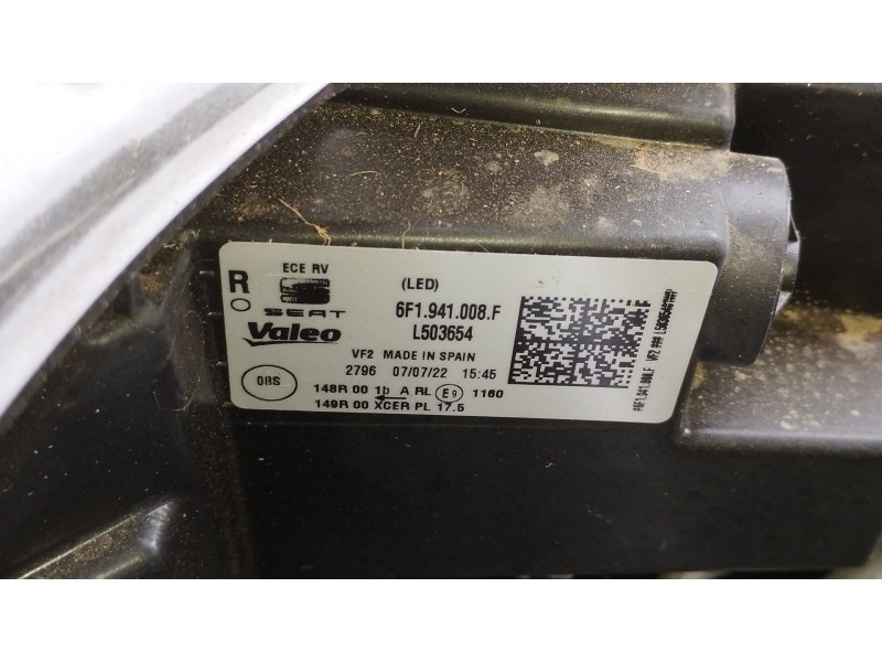 Recambio de faro derecho para seat ibiza (kj1) fr ib referencia OEM IAM 6F1941008F  
