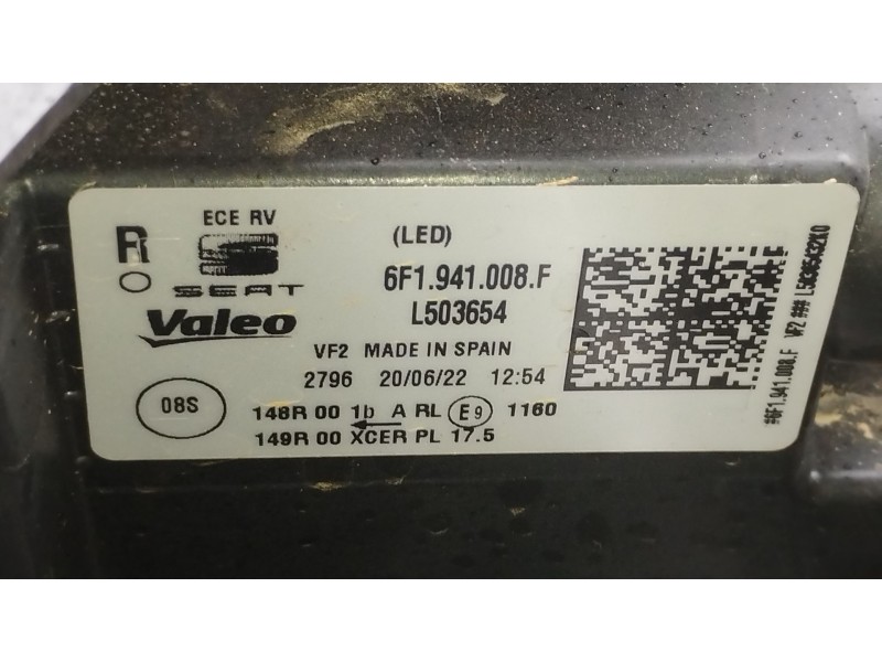 Recambio de faro derecho para seat ibiza (kj1) fr ib referencia OEM IAM 6F1941008F  