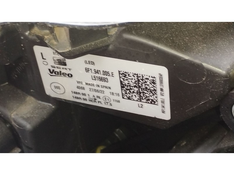 Recambio de faro izquierdo para seat ibiza (kj1) style referencia OEM IAM 6F1941005E  
