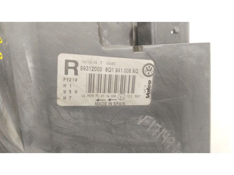Recambio de faro derecho para volkswagen polo iv (9n_, 9a_) 1.4 tdi referencia OEM IAM 6Q1941008AQ 89312000 