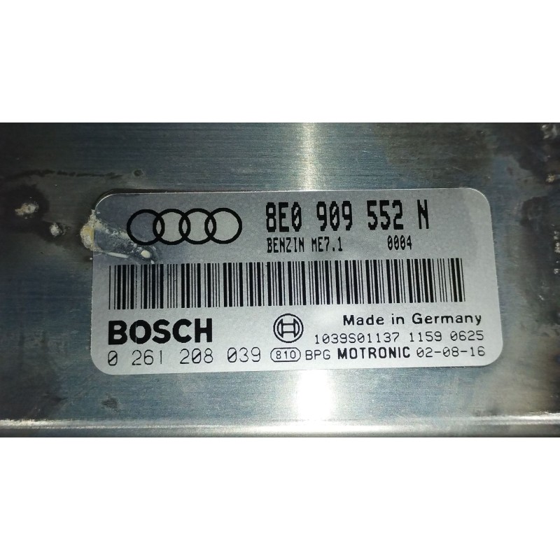 Recambio de centralita motor uce para audi a4 b6 descapotable (8h7) 2.4 referencia OEM IAM 8E0909552N 0261208039 