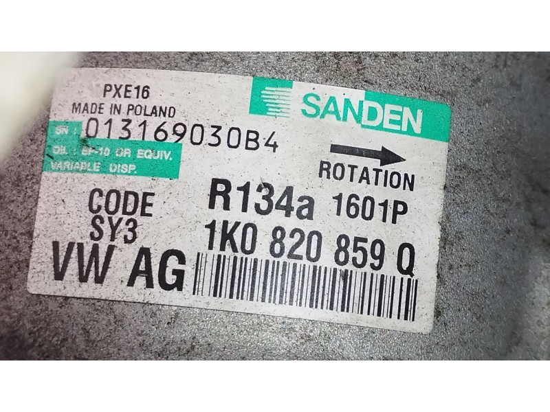 Recambio de compresor aire acondicionado para seat altea xl (5p5, 5p8) 1.6 tdi referencia OEM IAM 1K0820859Q  