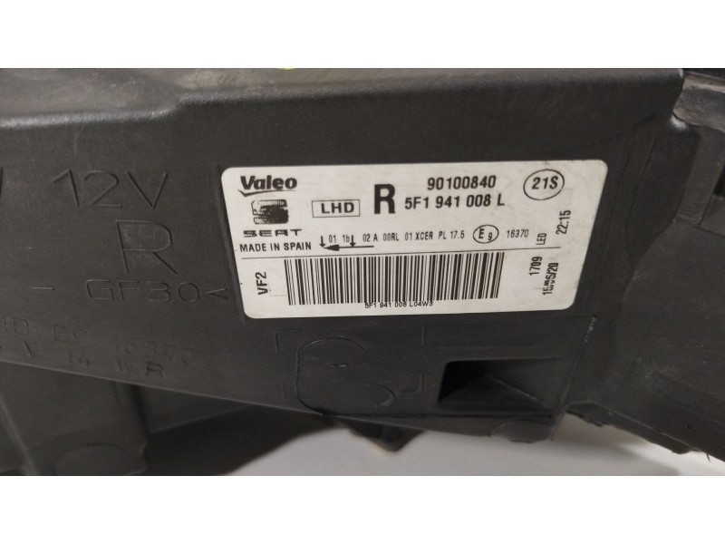 Recambio de faro derecho para seat leon st (5f8) 2.0 cupra referencia OEM IAM 5F1941008L 90100840 7P5941591AJ