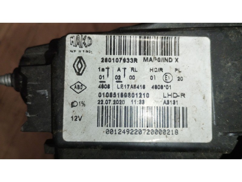 Recambio de faro derecho para renault clio v (b7_) 1.3 tce 130 (b7mf) referencia OEM IAM 280107933R  