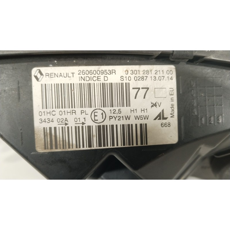 Recambio de faro izquierdo para renault captur i (j5_, h5_) 1.5 dci 90 referencia OEM IAM 260600953R 030128121100 