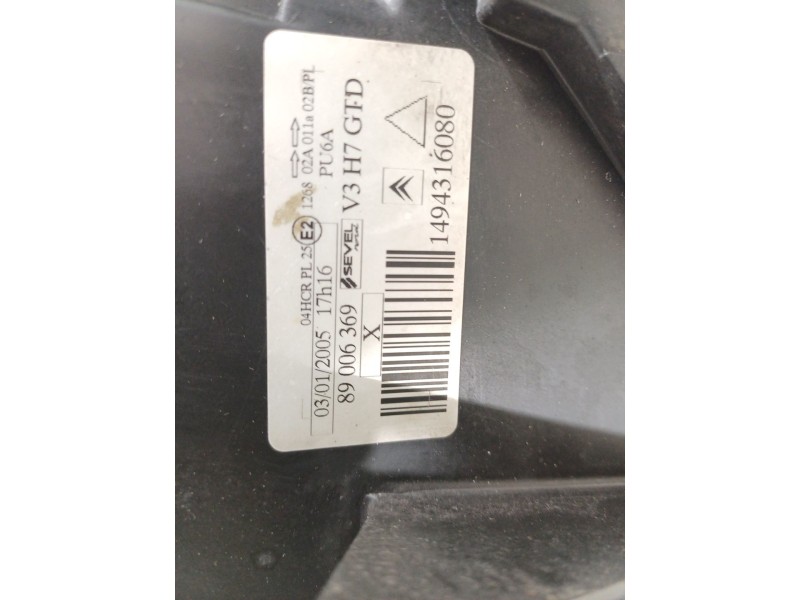 Recambio de faro izquierdo para citroën c8 (ea_, eb_) 2.2 hdi referencia OEM IAM 1494316080 89006369 