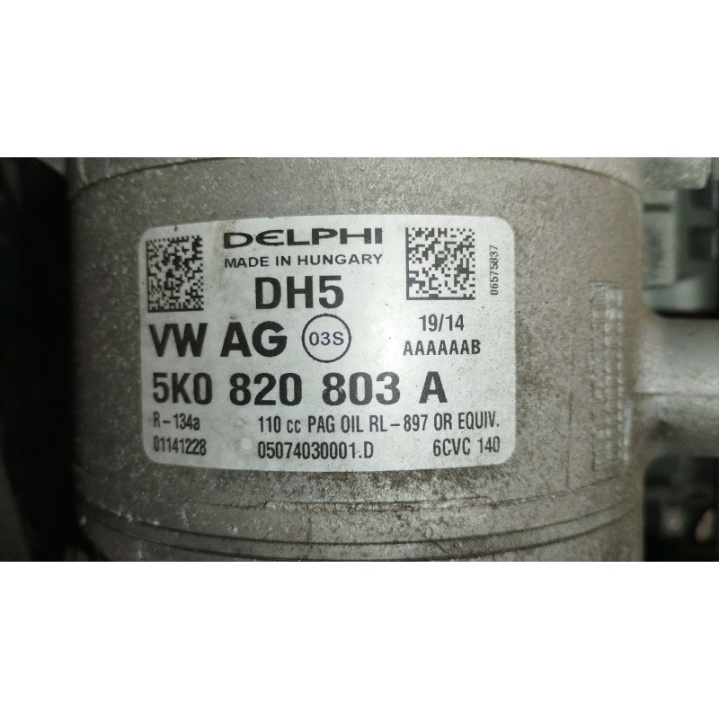 Recambio de compresor aire acondicionado para seat ibiza iv (6j5, 6p1) 1.6 tdi referencia OEM IAM 5K0820803A  
