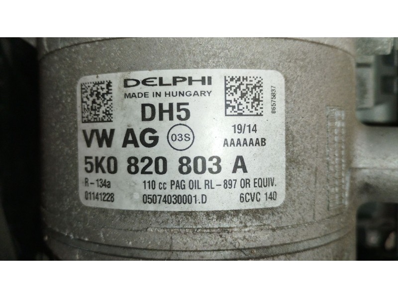 Recambio de compresor aire acondicionado para seat ibiza iv (6j5, 6p1) 1.6 tdi referencia OEM IAM 5K0820803A  
