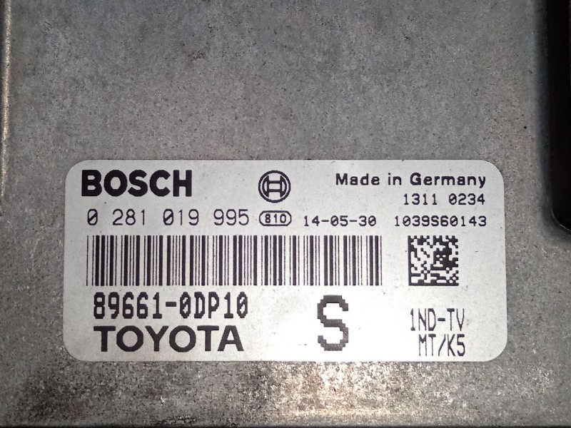 Recambio de centralita motor uce para toyota yaris (_p13_) 1.4 d (nlp130_) referencia OEM IAM 896610DP10 0281019995 