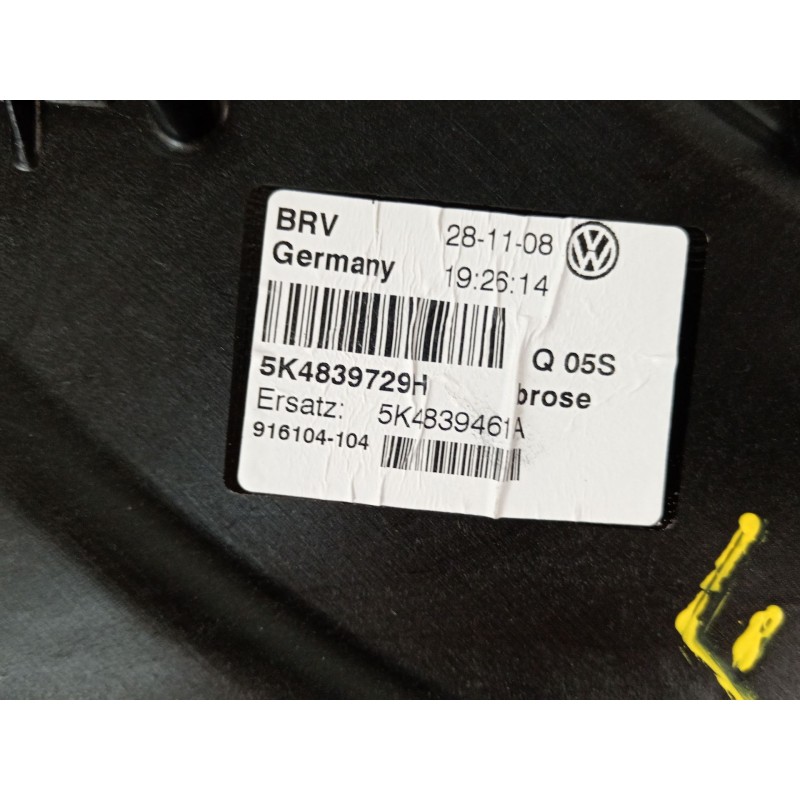 Recambio de elevalunas trasero izquierdo para volkswagen golf vi (5k1) 1.4 tsi referencia OEM IAM 5K4839729H 1K0959703AD 5K48394