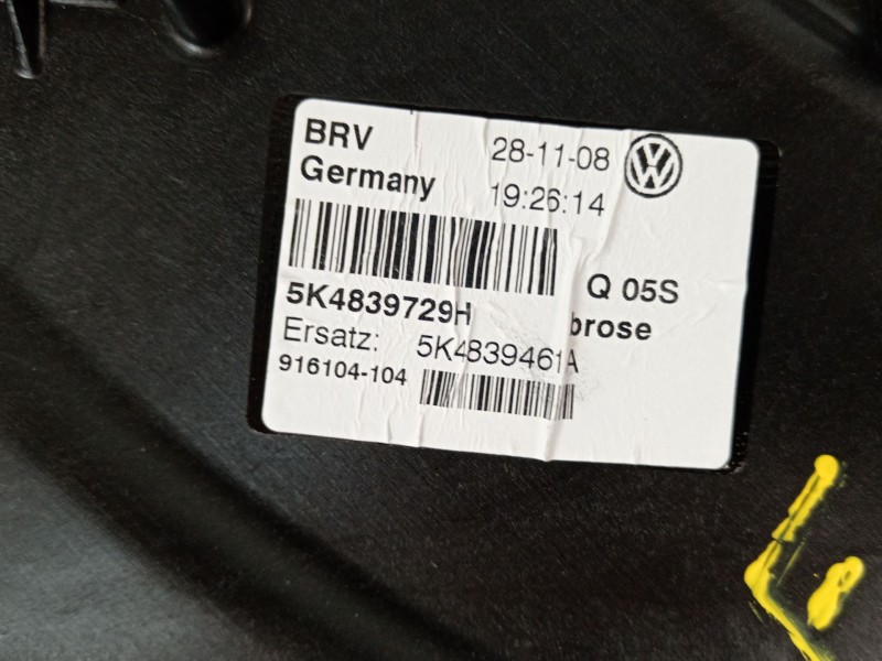 Recambio de elevalunas trasero izquierdo para volkswagen golf vi (5k1) 1.4 tsi referencia OEM IAM 5K4839729H 1K0959703AD 5K48394