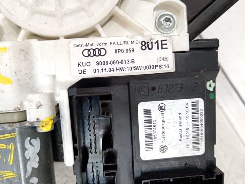 Recambio de elevalunas delantero izquierdo para audi a3 sportback (8pa) 2.0 tdi referencia OEM IAM 8P3837461C 8P0959801E 