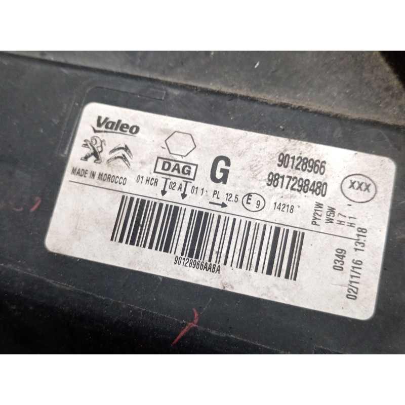 Recambio de faro izquierdo para citroën c-elysee (dd_) 1.6 bluehdi 100 referencia OEM IAM 9817298480 90128966 