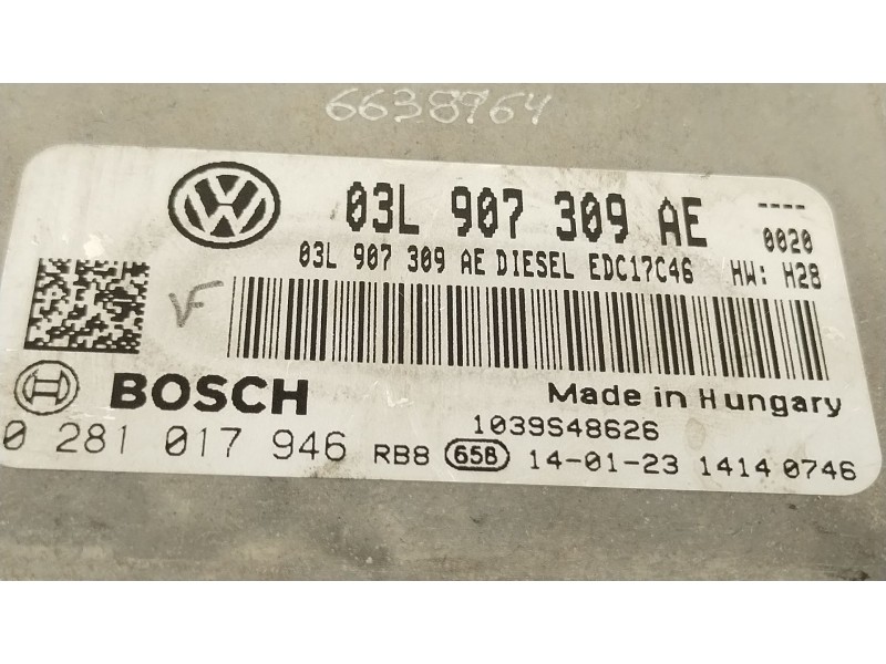 Recambio de centralita motor uce para volkswagen passat b7 (362) 2.0 tdi referencia OEM IAM 03L907309AE  