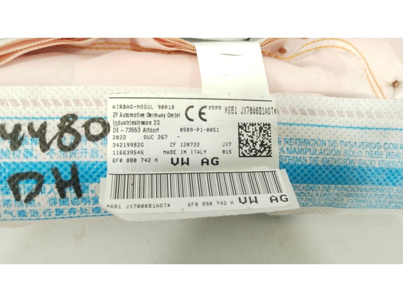 Recambio de airbag cortina delantero derecho para seat ibiza (kj1) fr referencia OEM IAM 6F0880742H  