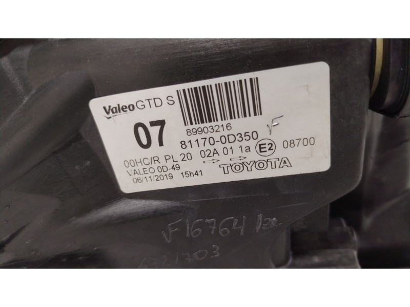 Recambio de faro izquierdo para toyota yaris (_p9_) 1.4 d-4d (nlp90_) referencia OEM IAM 811700D350 89903216 