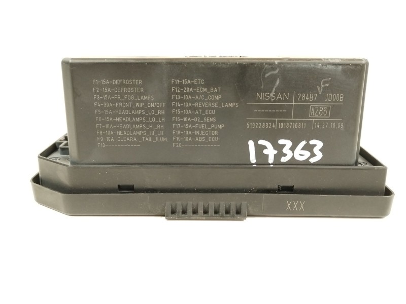 Recambio de caja reles / fusibles para nissan qashqai i (j10, nj10) 1.5 dci referencia OEM IAM 284B7JD00B  