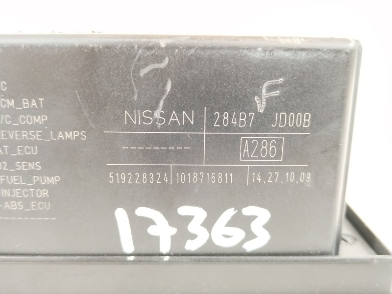 Recambio de caja reles / fusibles para nissan qashqai i (j10, nj10) 1.5 dci referencia OEM IAM 284B7JD00B  