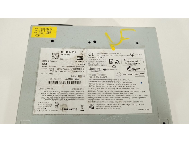 Recambio de sistema audio / radio cd para cupra tavascan tavascan referencia OEM IAM 10H035816  