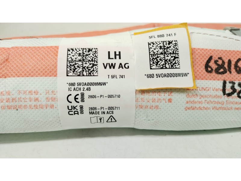 Recambio de airbag cortina delantero izquierdo para cupra tavascan tavascan referencia OEM IAM 5FL880741F  