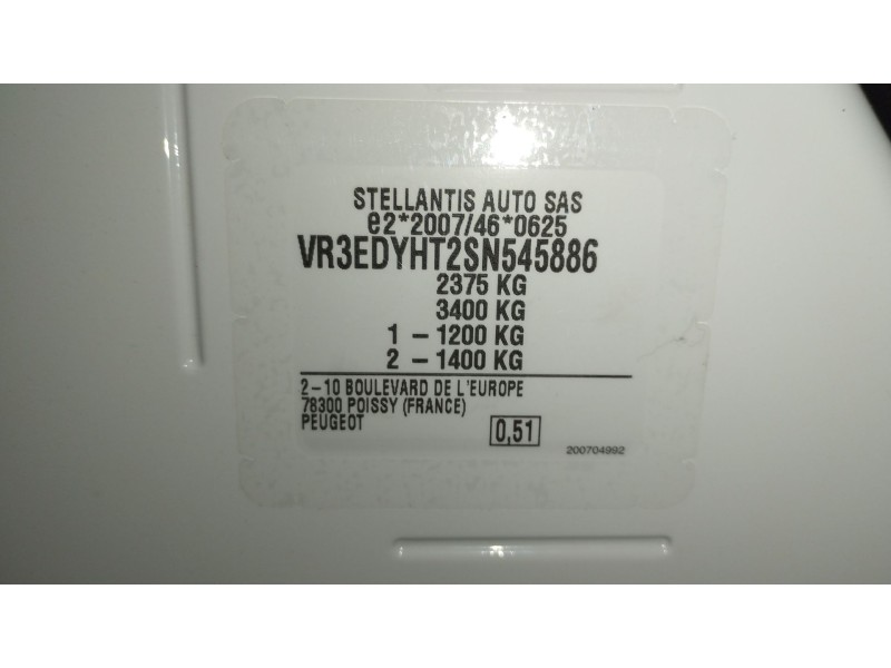 Recambio de motor completo para peugeot rifter 1.5 bluehdi 100 referencia OEM IAM YH01  
