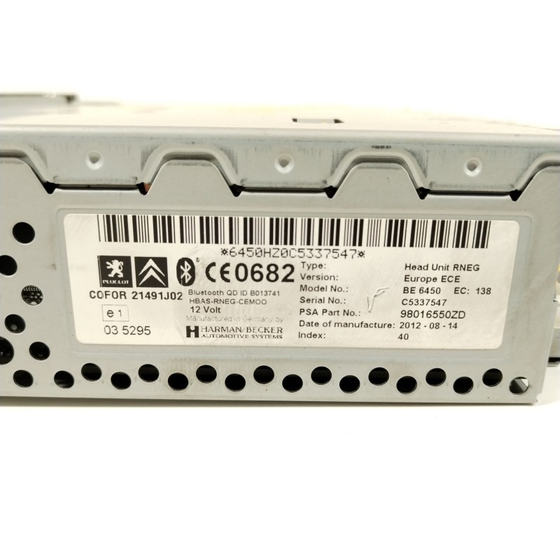 Recambio de sistema navegacion gps para citroën c5 iii (rd_) 2.0 hdi 140 referencia OEM IAM 98016550ZD  