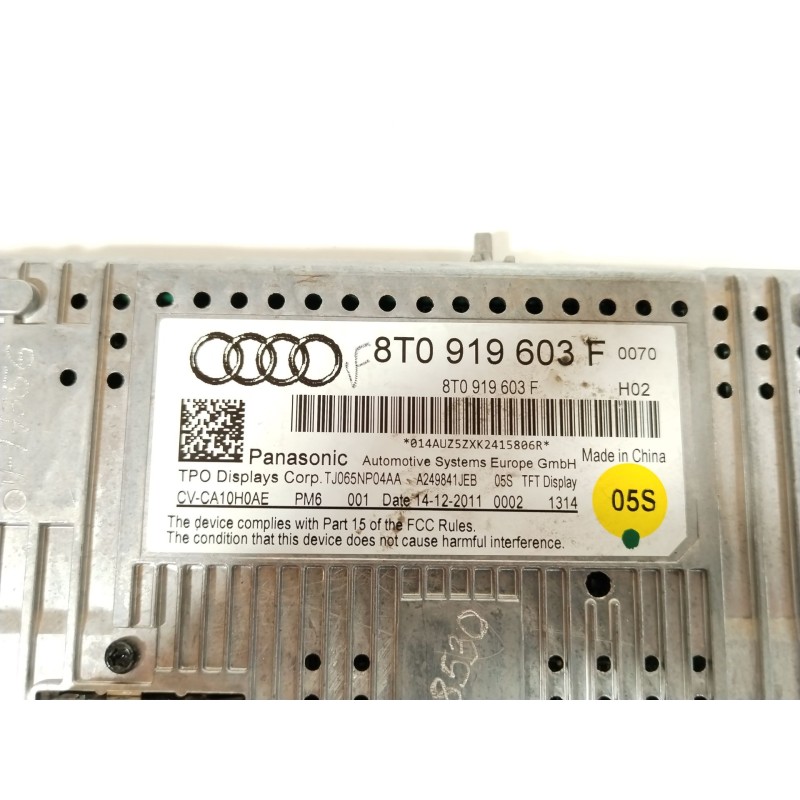 Recambio de pantalla multifuncion para audi a4 b8 (8k2) 2.0 tdi referencia OEM IAM 8T0919603F TJ065NP04AA 