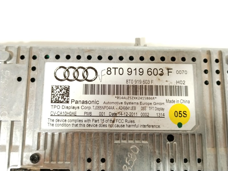Recambio de pantalla multifuncion para audi a4 b8 (8k2) 2.0 tdi referencia OEM IAM 8T0919603F TJ065NP04AA 