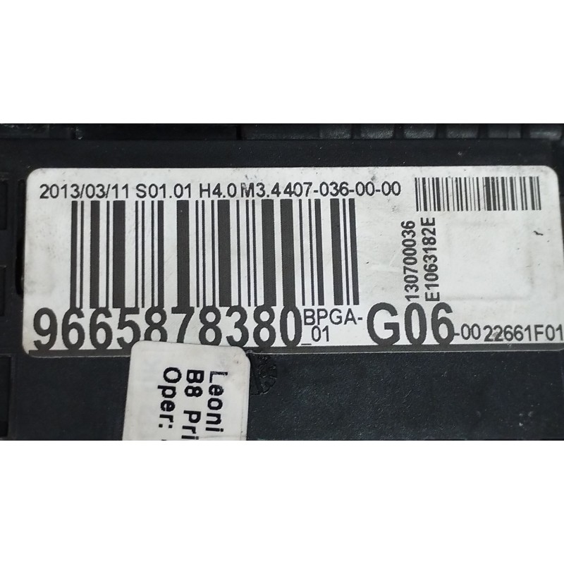 Recambio de caja reles / fusibles para citroën ds5 2.0 hdi 165 referencia OEM IAM 9665878380 BPGAG0600 130700036