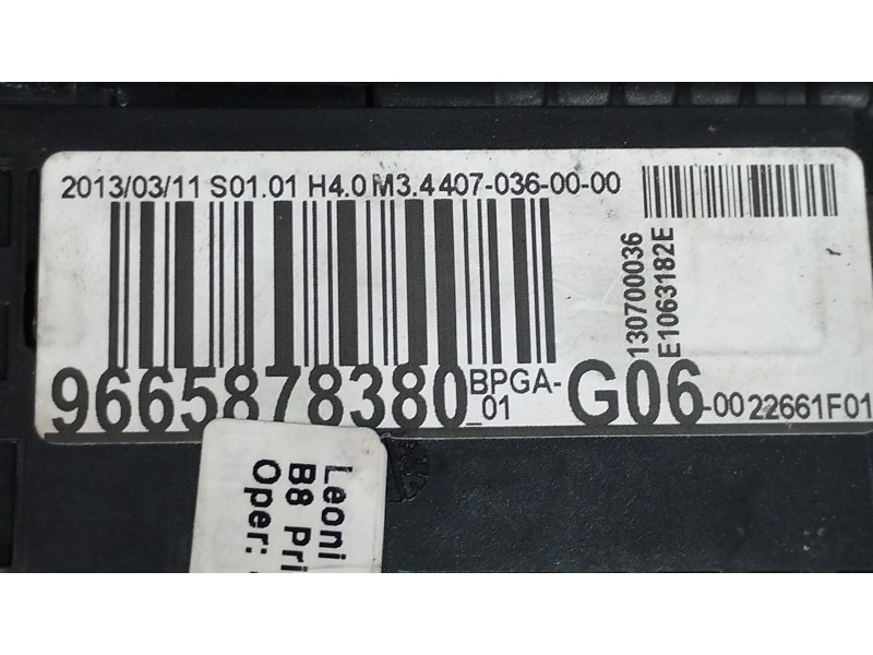 Recambio de caja reles / fusibles para citroën ds5 2.0 hdi 165 referencia OEM IAM 9665878380 BPGAG0600 130700036