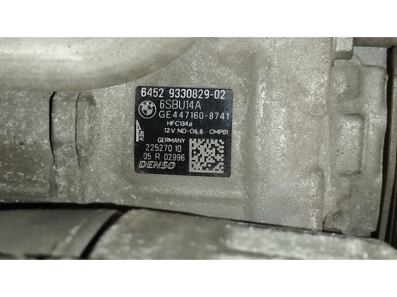 Recambio de compresor aire acondicionado para bmw 1 (f20) 116 d referencia OEM IAM 64529330829 9330829 4471608741