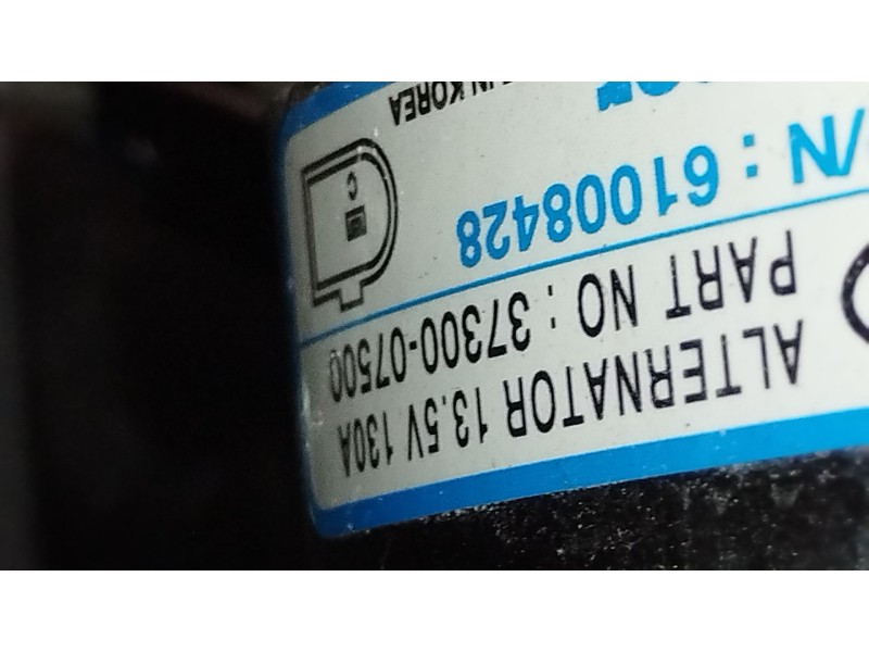 Recambio de alternador para hyundai i10 iii (ac3, ai3) 1.0 mpi referencia OEM IAM 3730007500 61008428 