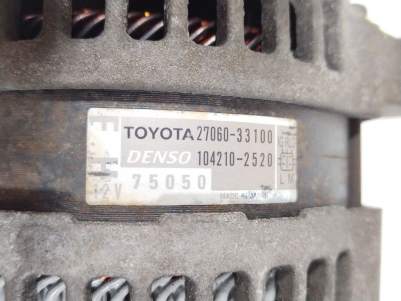 Recambio de alternador para toyota urban cruiser (_p1_) 1.4 d-4d (nlp110_) referencia OEM IAM 2706033100  1042102520