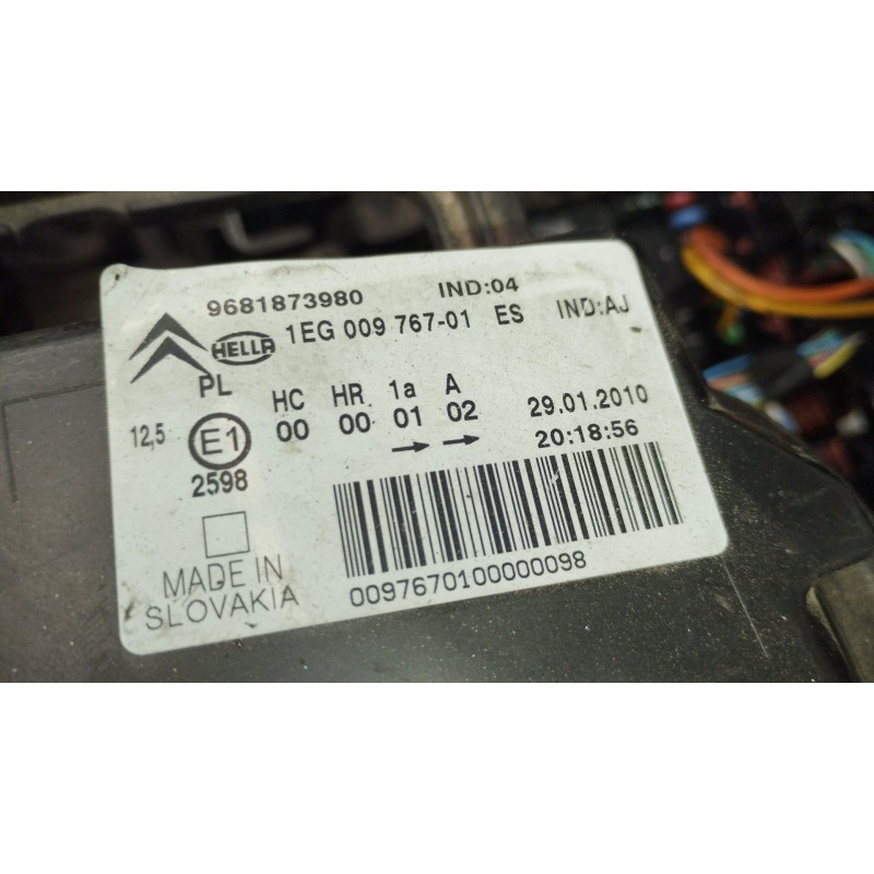 Recambio de faro izquierdo para citroën c3 picasso (sh_) 1.6 hdi referencia OEM IAM 9681873980  