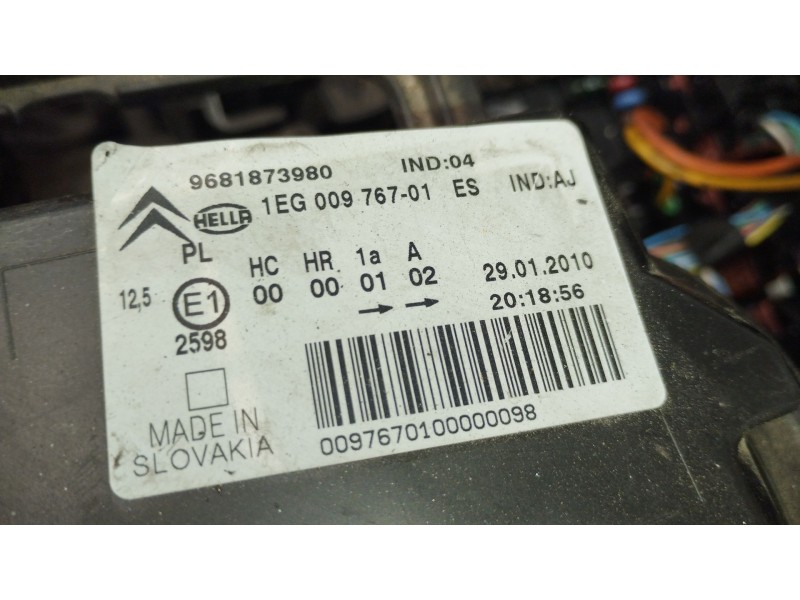 Recambio de faro izquierdo para citroën c3 picasso (sh_) 1.6 hdi referencia OEM IAM 9681873980  