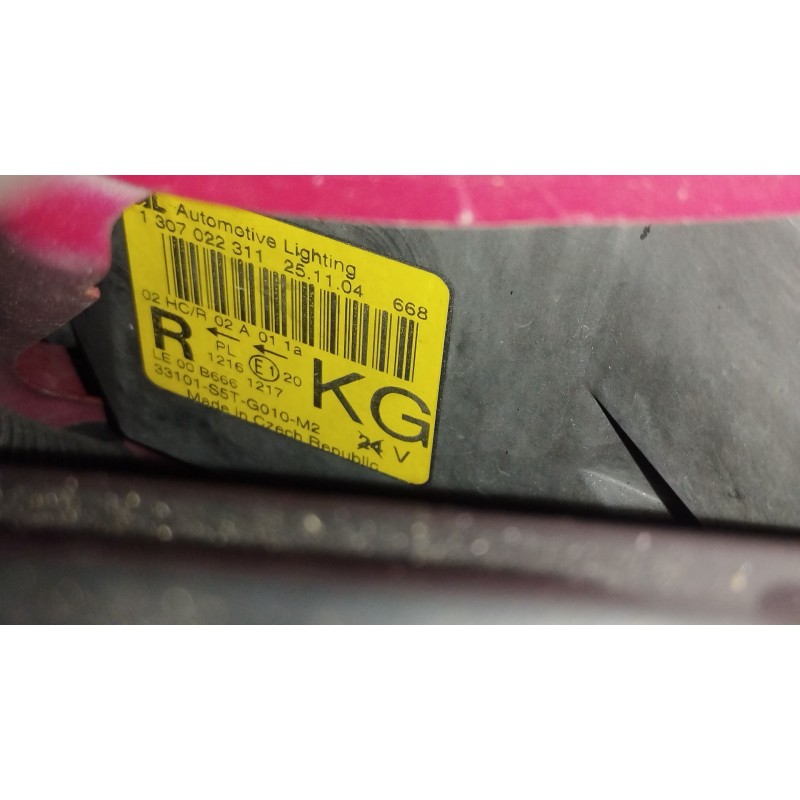 Recambio de faro derecho para honda civic vii sedán (es, et) 1.6 (es5) referencia OEM IAM 33101S5TG010M2 1307022311 