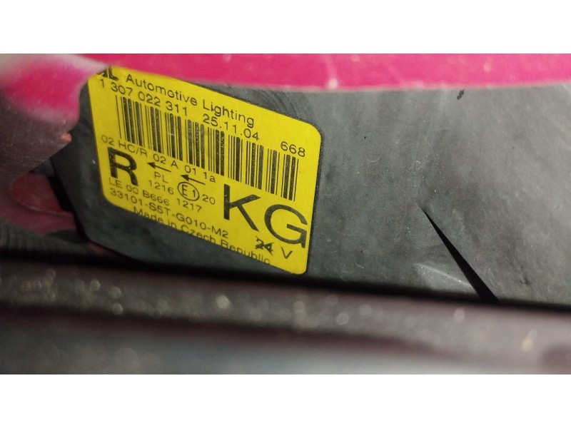 Recambio de faro derecho para honda civic vii sedán (es, et) 1.6 (es5) referencia OEM IAM 33101S5TG010M2 1307022311 