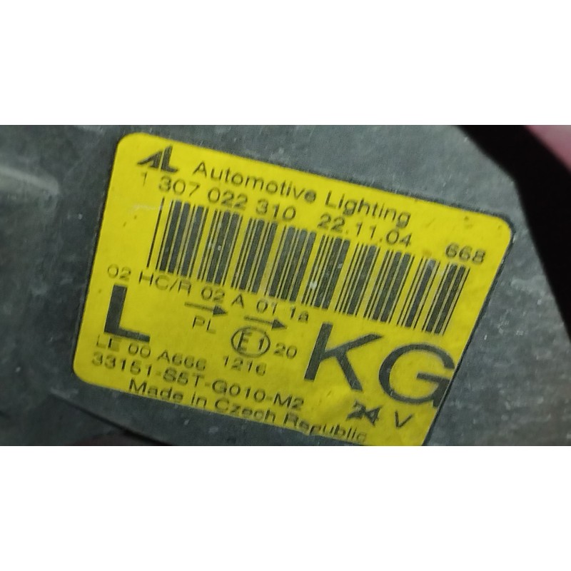 Recambio de faro izquierdo para honda civic vii sedán (es, et) 1.6 (es5) referencia OEM IAM 33151S5TG010M2 1307022310 