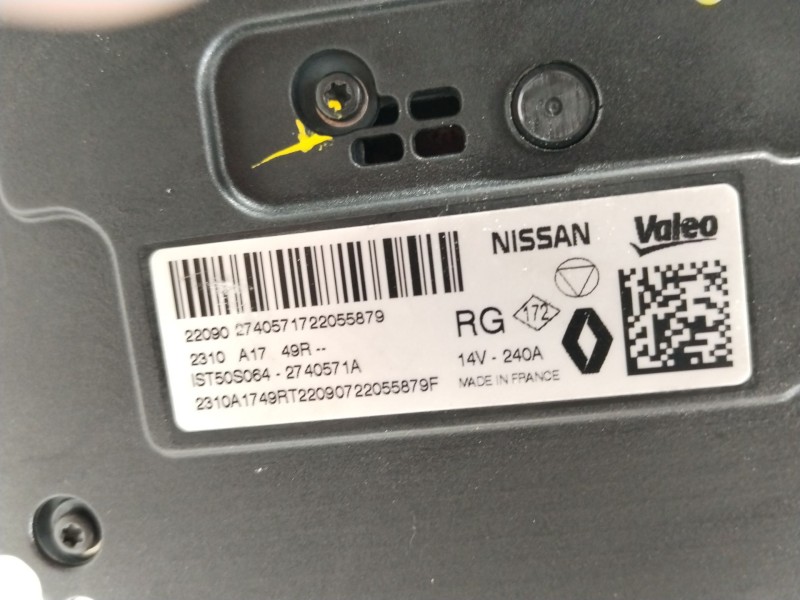Recambio de alternador para nissan qashqai iii (j12) 1.3 dig-t referencia OEM IAM 2310A1749R  