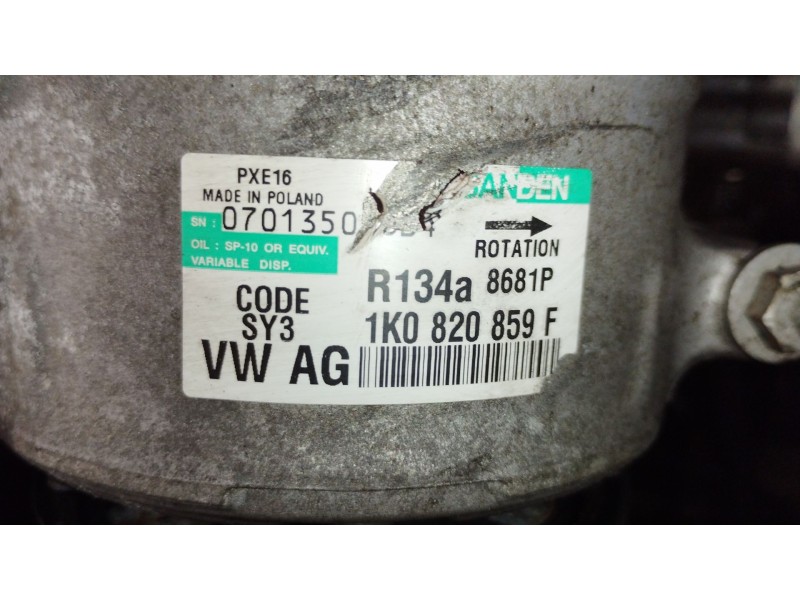 Recambio de compresor aire acondicionado para volkswagen passat b6 (3c2) 2.0 tdi referencia OEM IAM 1K0820859F  