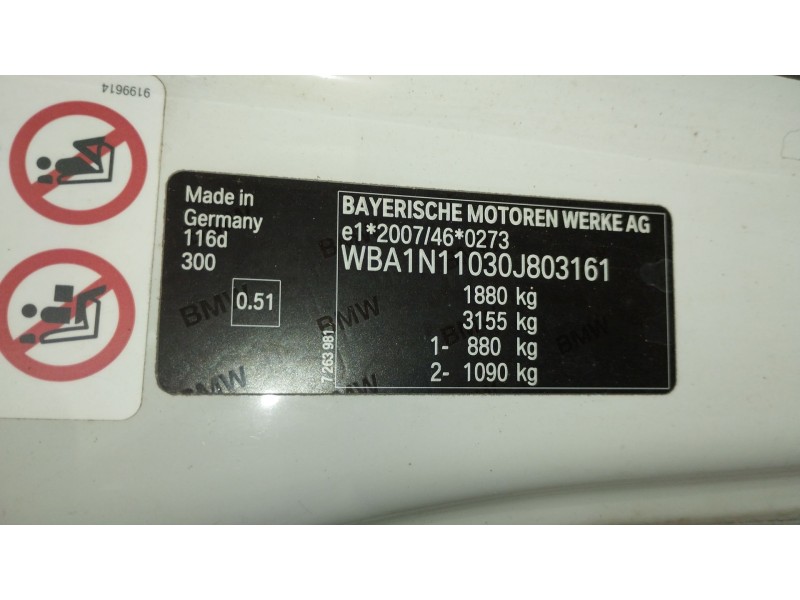 Recambio de motor completo para bmw 1 (f20) 116 d referencia OEM IAM N47D20K1  