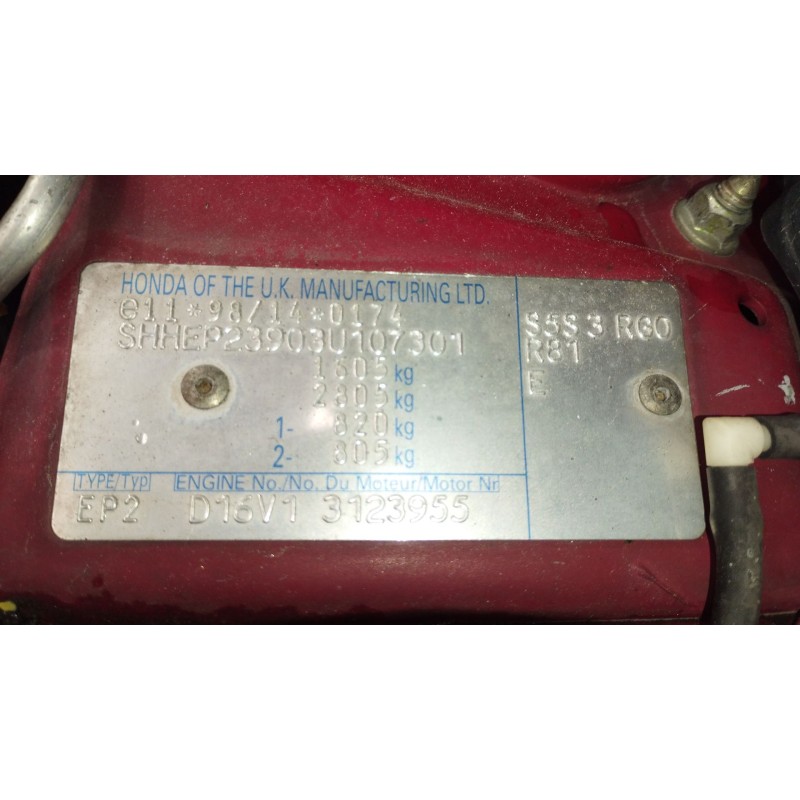 Recambio de motor completo para honda civic vii sedán (es, et) 1.6 (es5) referencia OEM IAM D16V1  