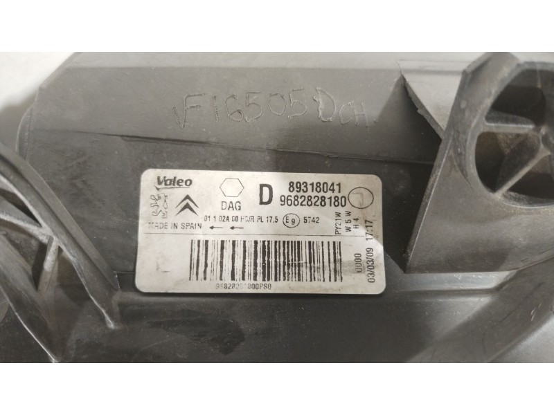 Recambio de faro derecho para citroën berlingo multispace (b9) 1.6 hdi 90 referencia OEM IAM 9682828180 89318041 