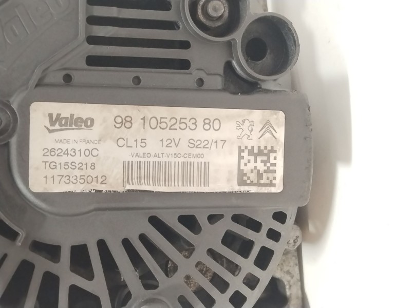 Recambio de alternador para peugeot expert autobús (v_) 1.6 bluehdi 115 referencia OEM IAM 9810525380 TG15S218 