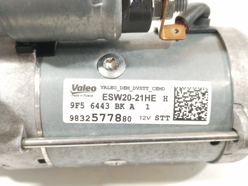 Recambio de motor arranque para peugeot rifter 1.5 bluehdi 100 referencia OEM IAM 9832577880 ESW20-21HE 