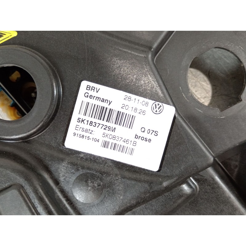 Recambio de elevalunas delantero izquierdo para volkswagen golf vi (5k1) 1.4 tsi referencia OEM IAM 5K1837729M 1K0959793Q 1K0959
