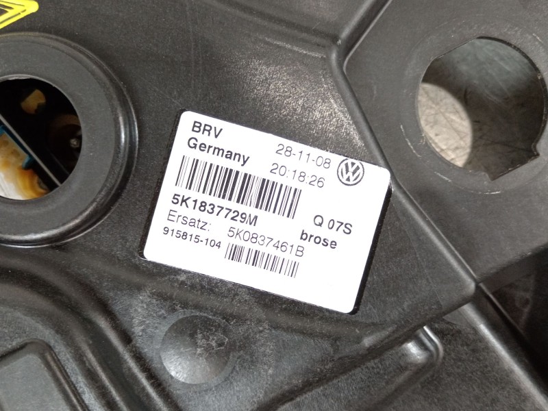 Recambio de elevalunas delantero izquierdo para volkswagen golf vi (5k1) 1.4 tsi referencia OEM IAM 5K1837729M 1K0959793Q 1K0959