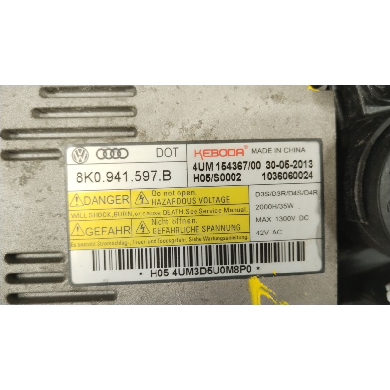 Recambio de faro derecho para audi a3 sportback (8va, 8vf) s3 quattro referencia OEM IAM 8V0941754B 8K0941597B 4G0907397P