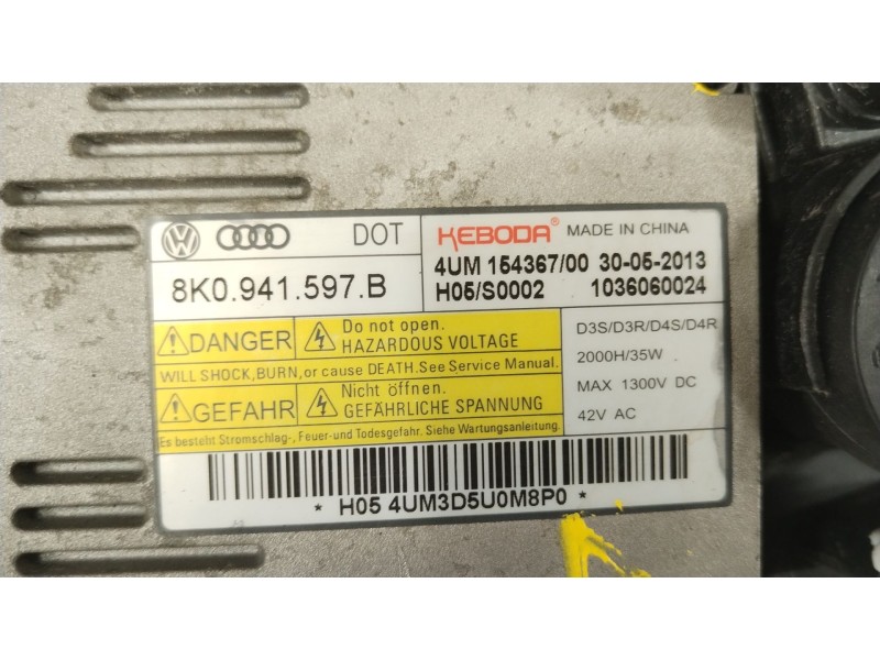 Recambio de faro derecho para audi a3 sportback (8va, 8vf) s3 quattro referencia OEM IAM 8V0941754B 8K0941597B 4G0907397P