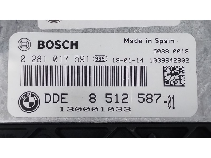 Recambio de centralita motor uce para bmw 1 coupé (e82) 120 d referencia OEM IAM 8512587 0281017591 